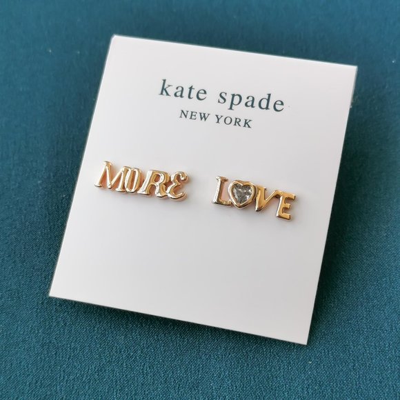 KATE SPADE spell it out more love Rose Gold Earrings NEW $48